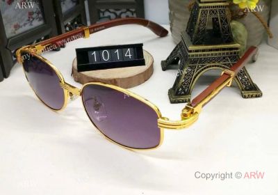 Buy Cartier Replica Glasses Gold Frame Blue Shade Lens Low Price
